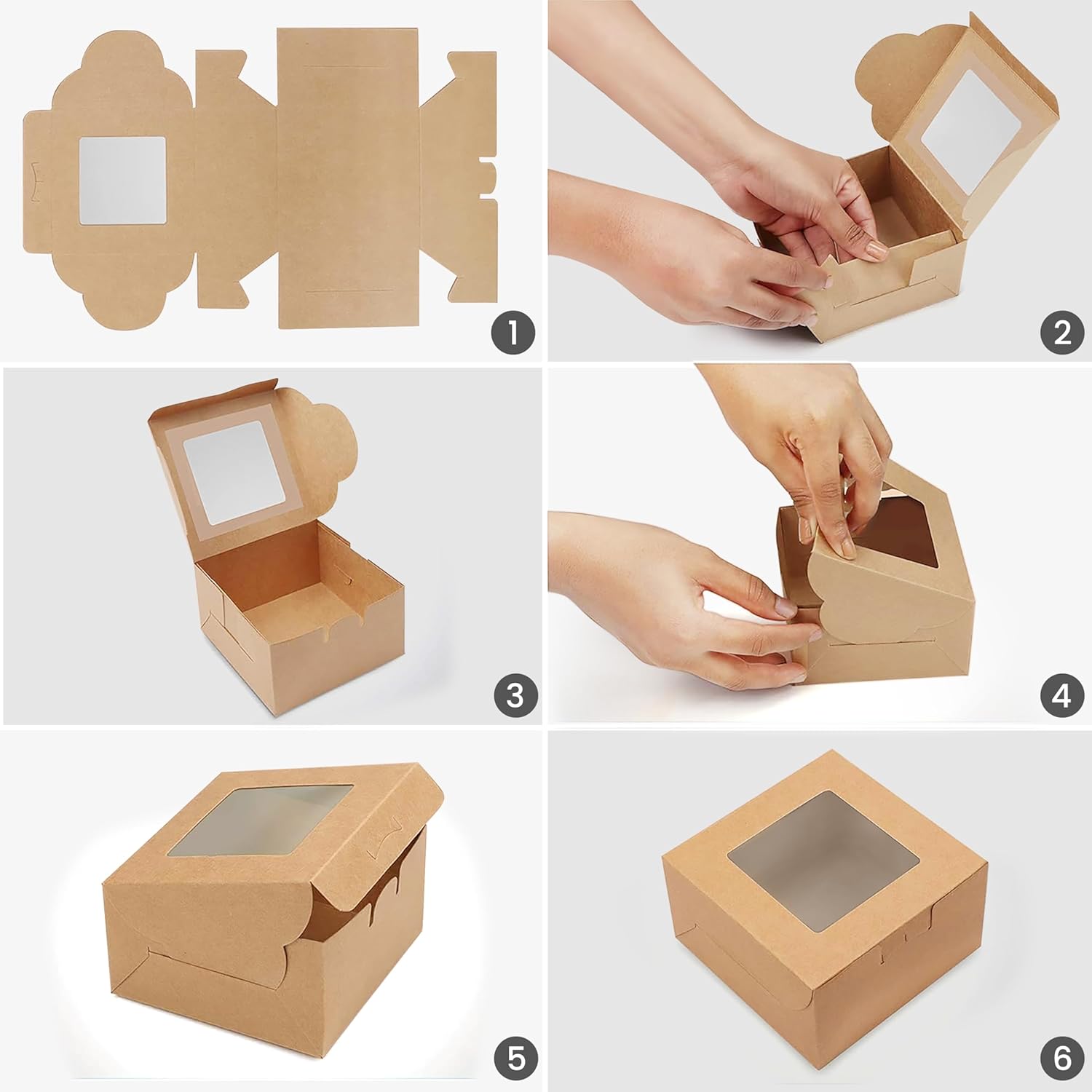 Cajas Kraft para Pastelería 50u Cajas Kraft para Pastelería 50u